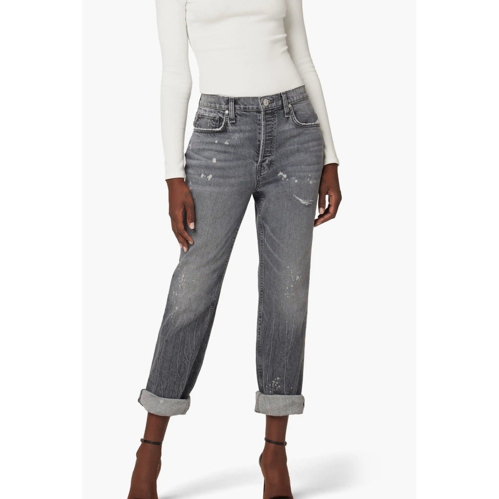 Hudson 30 (34 Waist) Women's Thalia 90's Loose‎ Fit Straight Ankle W/Roll Jeans